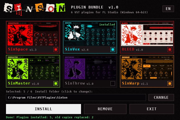 SinSon Plugin Bundle installer with all six plugins